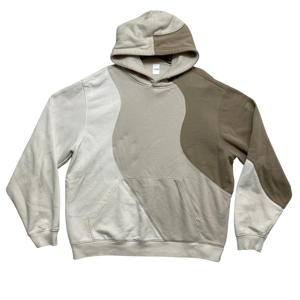Alo Yoga Hoodie Mens XL Tan Colorblock Make Waves Pullover Sweatshirt